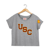 USC Trojans Women's Wells Cropped Cuffed Sweater